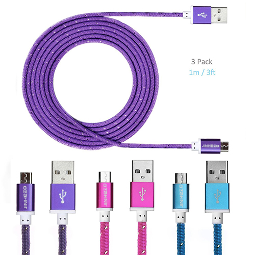 USB Cable [3 Pack] Gembonics Colorful 1M/3ft 
