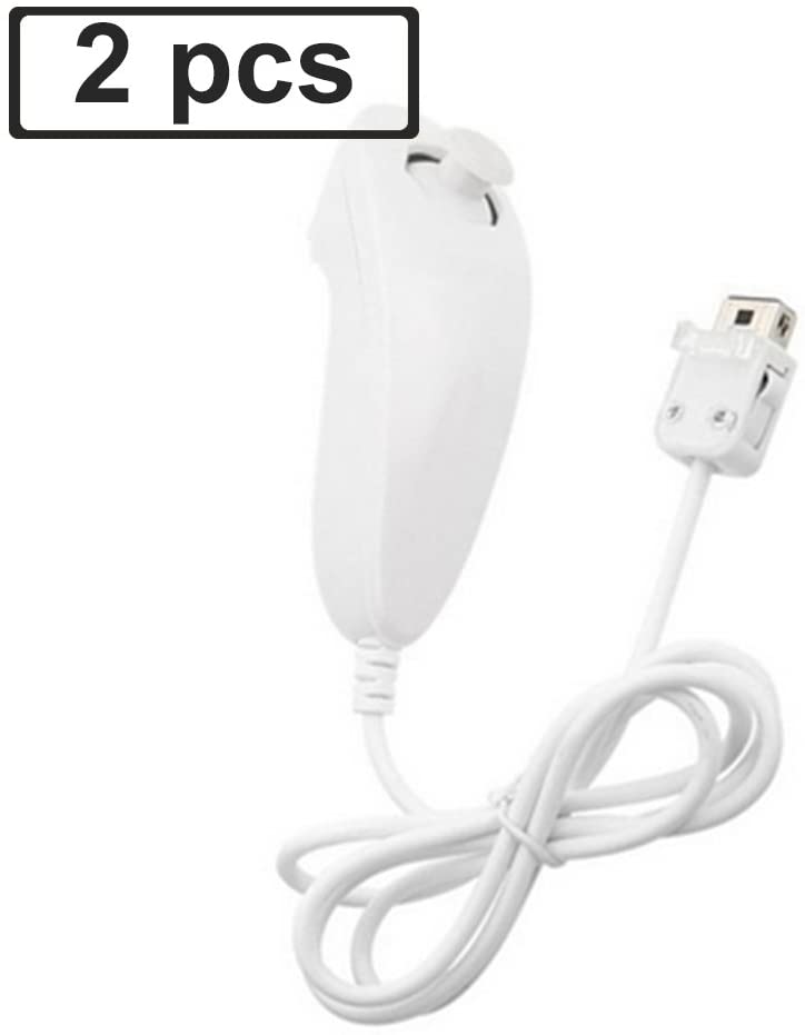 JINHEZO Controller Wii Nunchuk / Wii Nunchuck Controller 2 Pack White